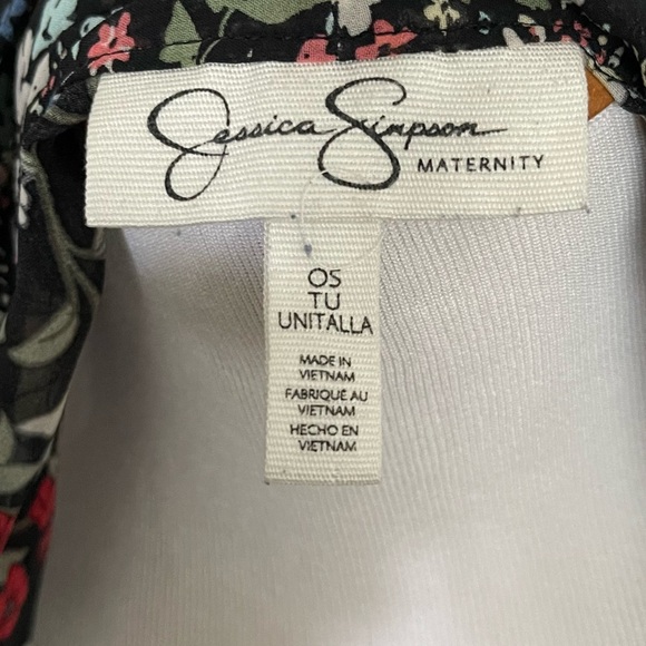 JESSICA SIMPSON MATERNITY Black Floral Kimono one size Preowned great condition - Picture 7 of 8
